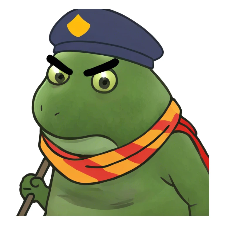 Chubby lady with angry face and with walking stick sticker