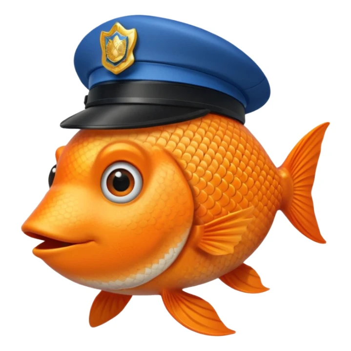 ORENGE COLOR FİSH WİTH POLİCE HAT sticker