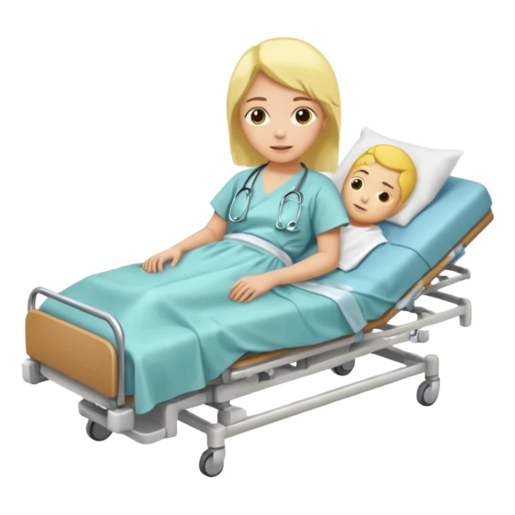 pessoa com a pele amarela deitada em uma maca de hospital sticker