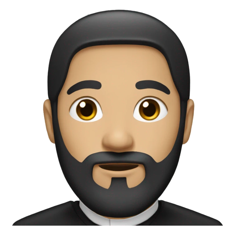 Orthodox priest with black hair, black beard and ponytail  sticker