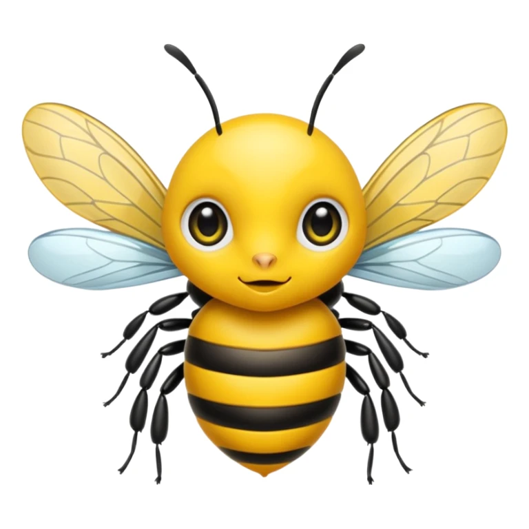 Je veux que tu me crées l'emoji, d'une petite abeille malicieuse, moderne et stylé sticker