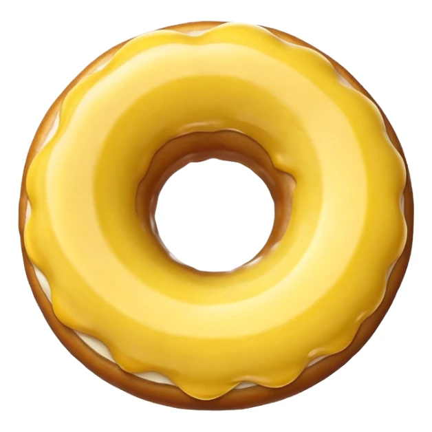a banana inside a donut, emoji style sticker