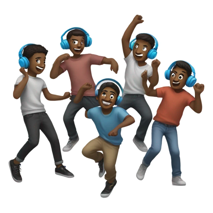 boys enjoying music outdoors sticker