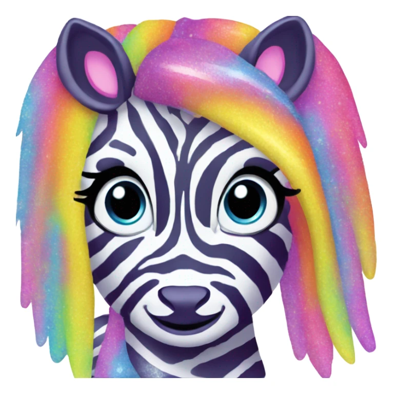 Lisa frank glitter zebra with Long hair sticker