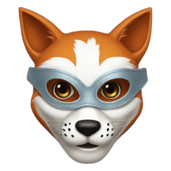 Fox with a half-mask of the phantom of the opera sticker