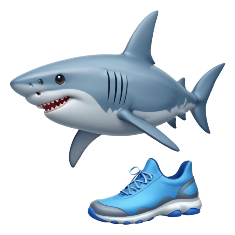 Tralalero tralala shark with blue shoes with feet sticker