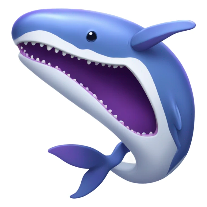 Blue whale purple, open mouth sticker