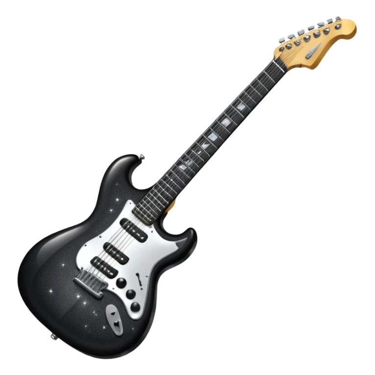 a veryyyyyy very sparkly black electric guitar sticker