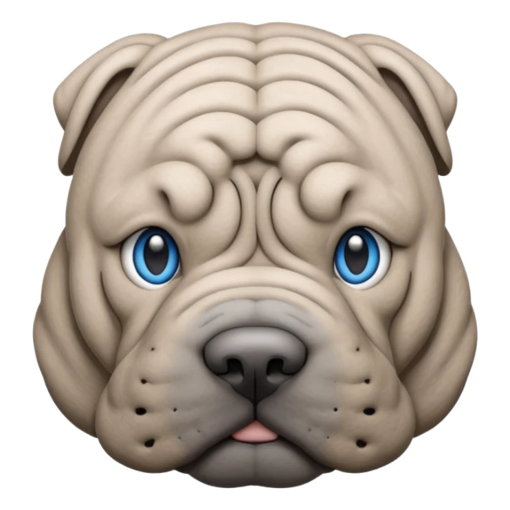 Grey shar pei blue eyes sticker