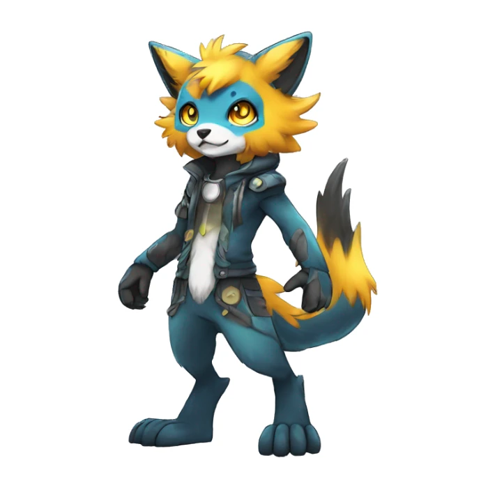  Colorful Shiny Edgy FurSona Fakemon Full Body sticker