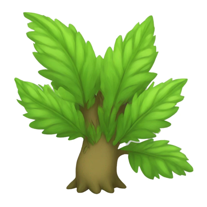  Green and Brown Kawaii Leaves-covered—Grass-Type-Bush-Fakemon-Creature full body sticker