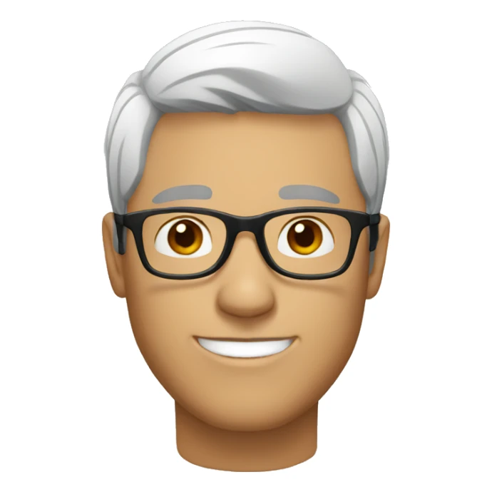 a guy white with glasses, brown and short hair sticker