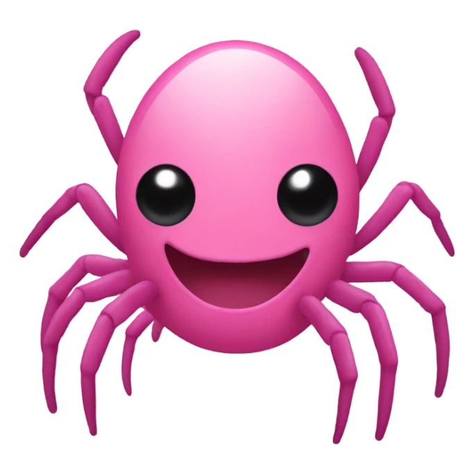 a pink spider poop emoji sticker