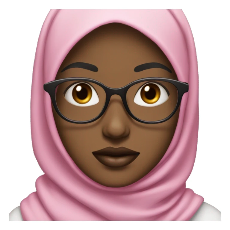 hijab with white skin with pink lips with glasses  sticker