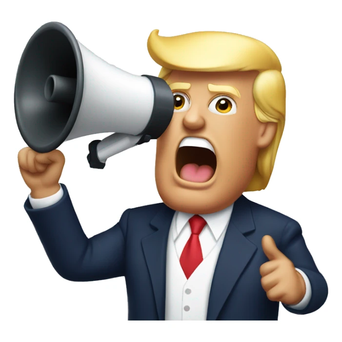 donald trump holds loudspeaker sticker