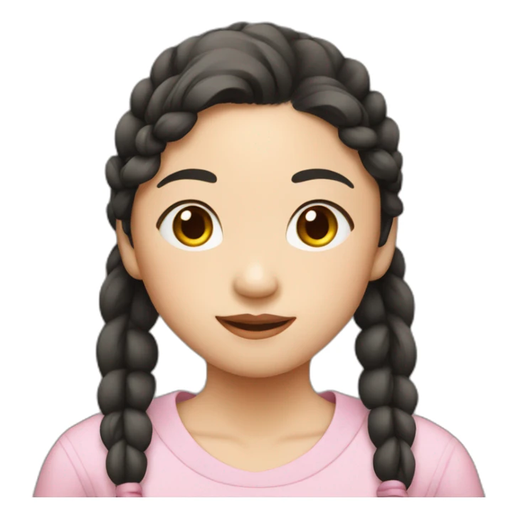 asian girl with pigtails sticker