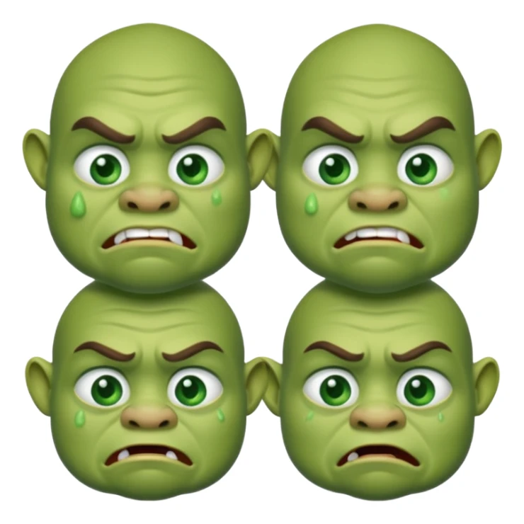 An oger is crying with tears in his eyes sticker