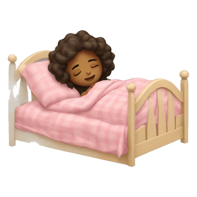 A wavy girl sleeping in her bed sticker
