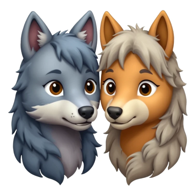 a wolf and a pony in love sticker