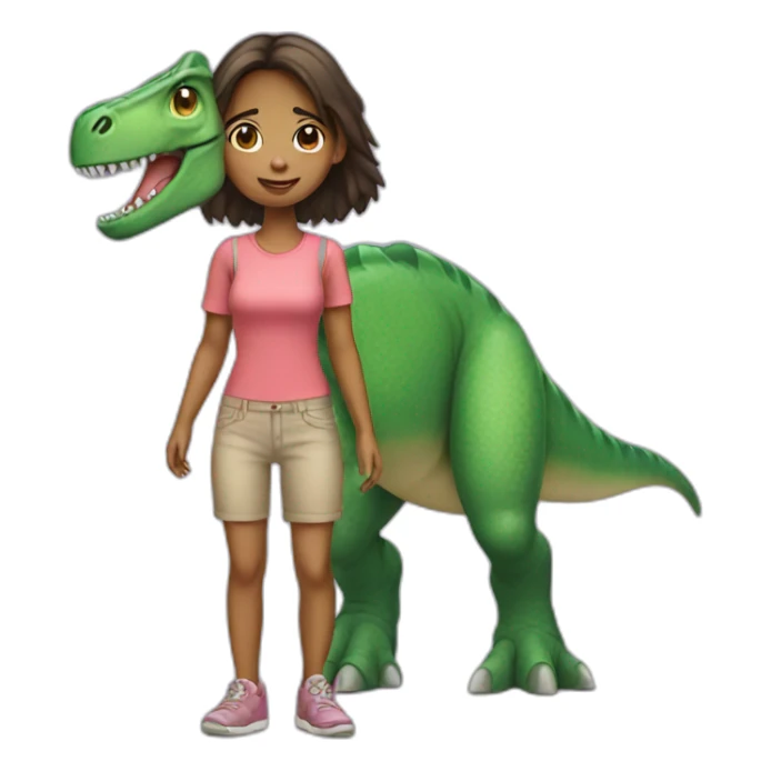 Girl with dinosaur body  sticker