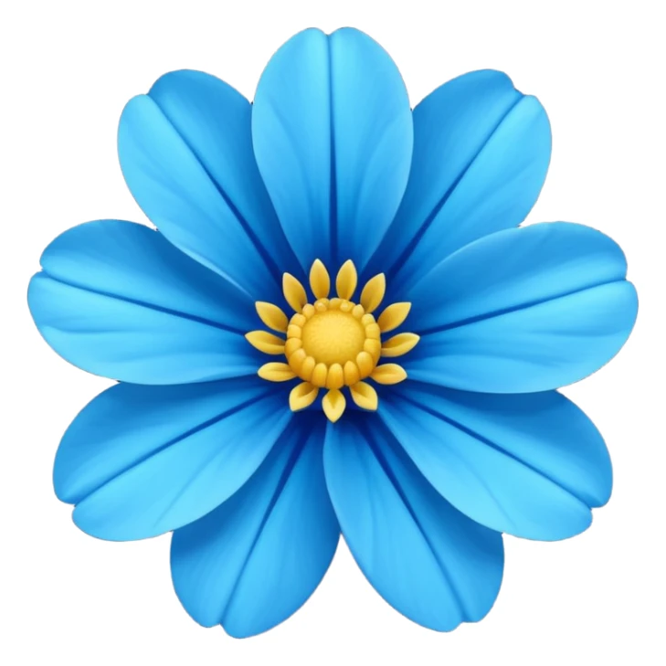 royal blue flower with cyan center (no yellow) sticker