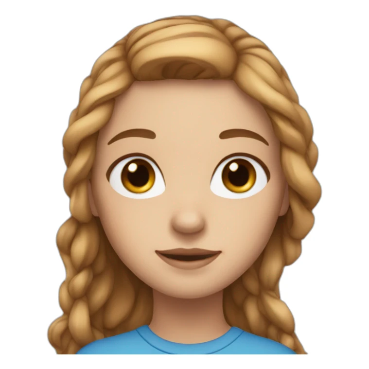 1 girl with light-brown long hair, blue eyes and freckles sticker