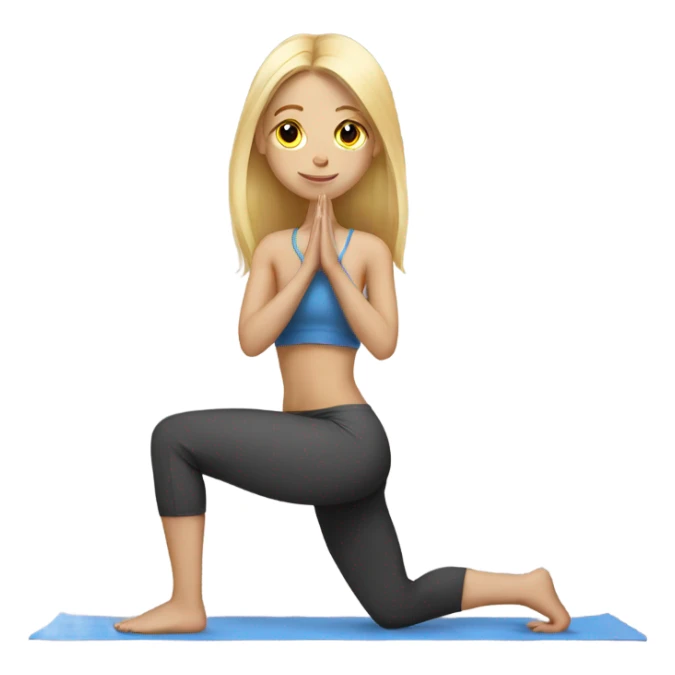 Blonde girl long hair doing yoga sticker