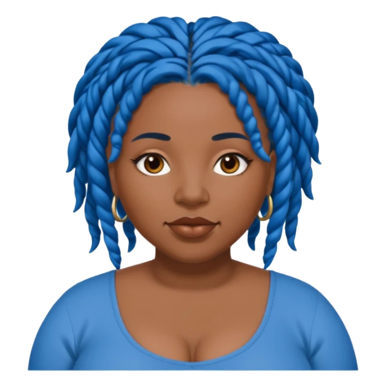 Plus size black girl with blue Locs sticker