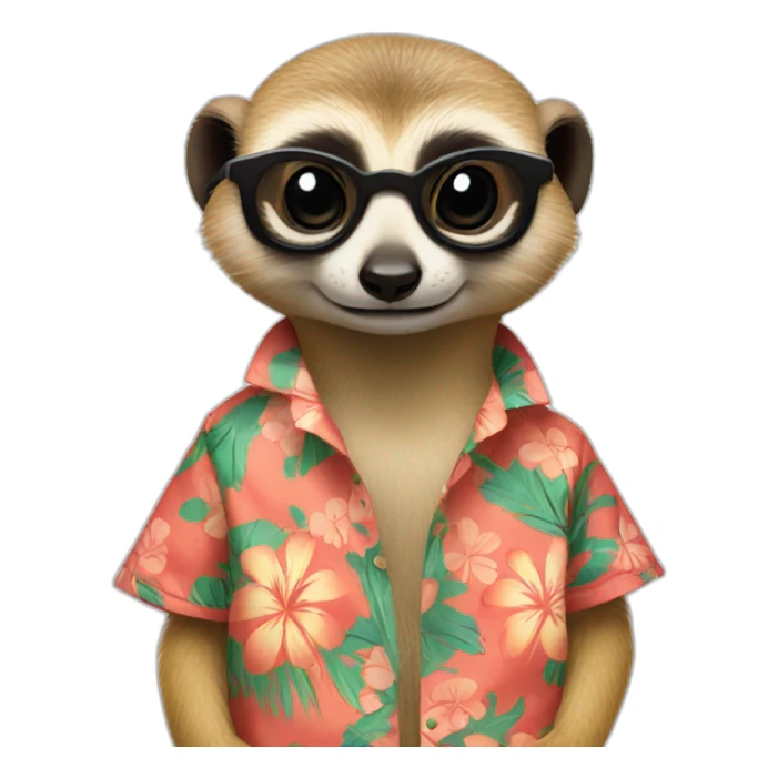 Meerkat in Hawaiian shirt sticker