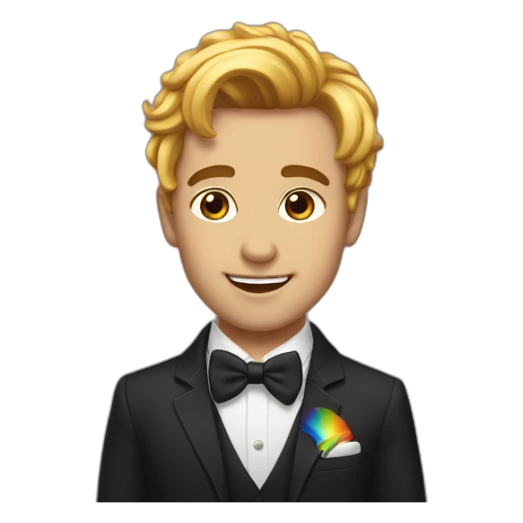 Posh-boy-with-raibow-hair sticker