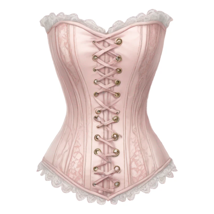Highly detailed rococo pale pink corset sticker