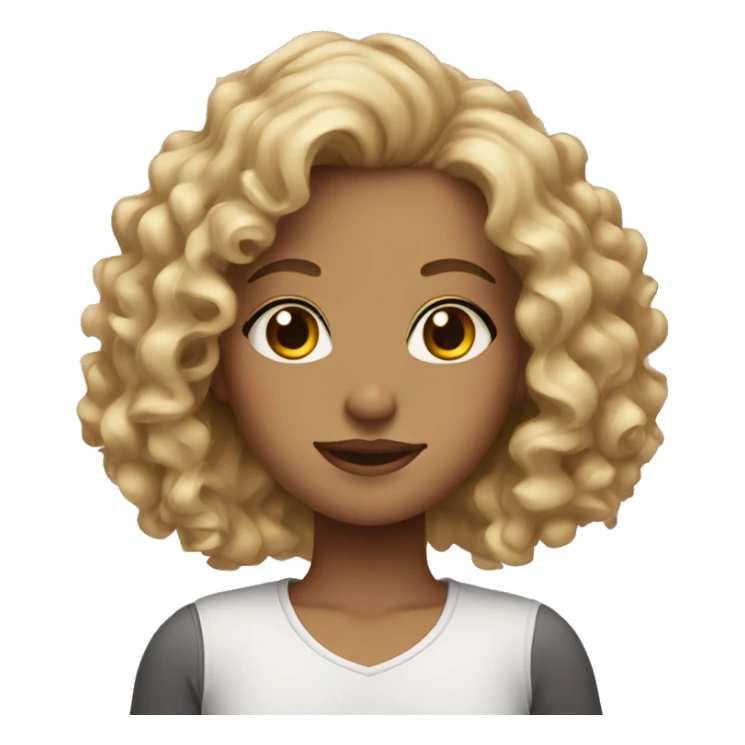 Girl with brown eyes and blonde curly hair  sticker