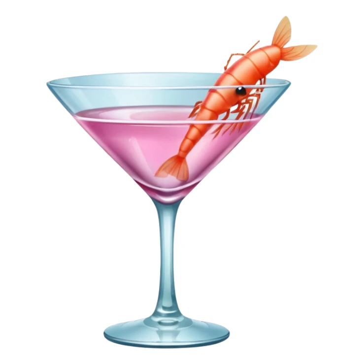 mini shrimp in martini glass sticker