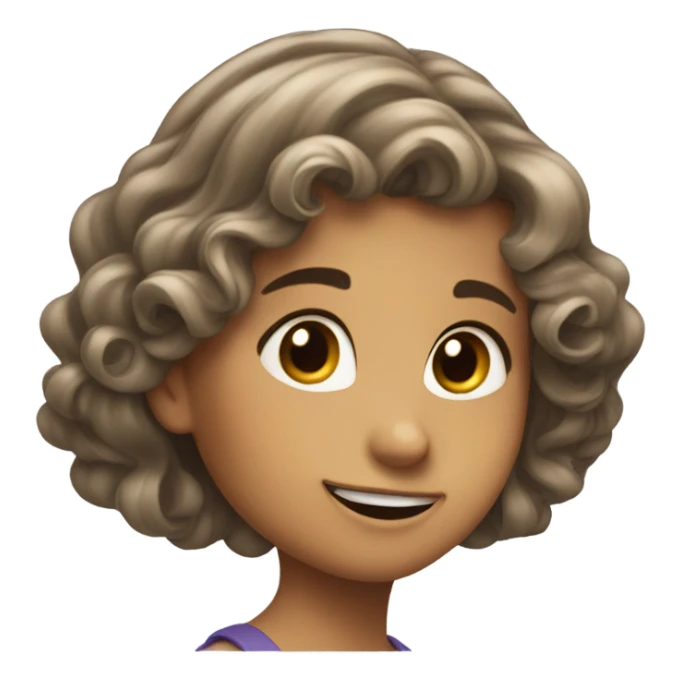 Shy hair twirling sticker