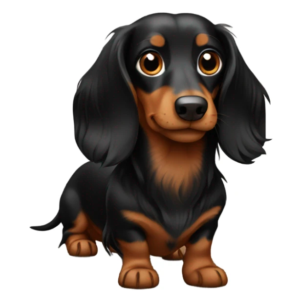 Dachshund with long hair and black and brown  sticker