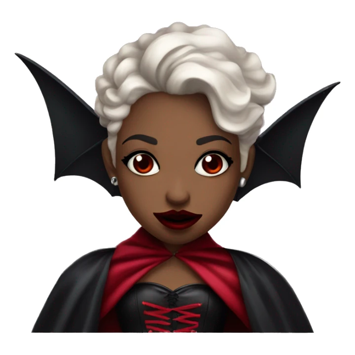 vampire girl with dark cherry red lip and cherry red cape and corset sticker