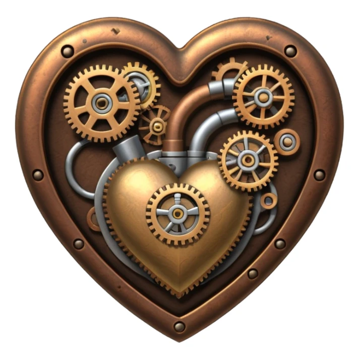 steampunk heart sticker