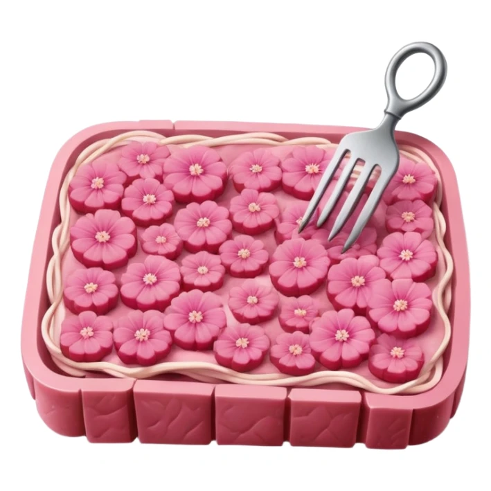 Rembrandt style pink SPAM  meat flowers landscape sticker