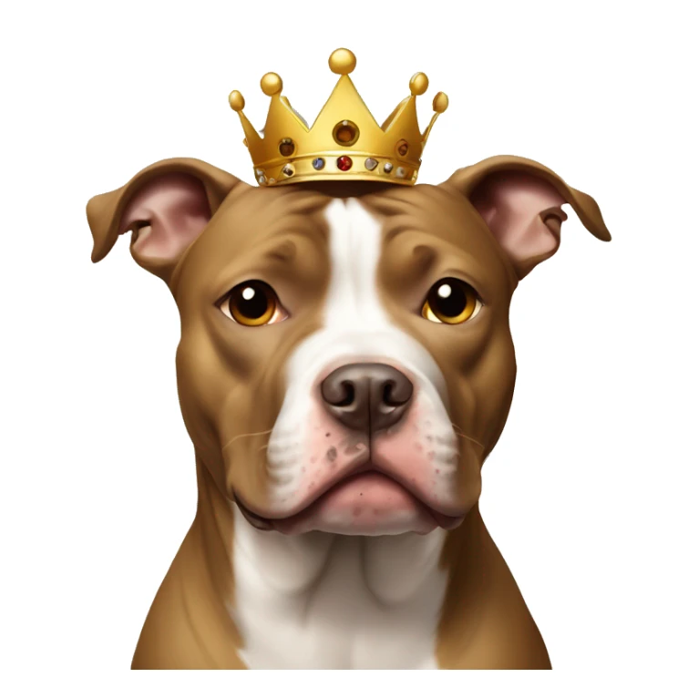 Pit bull with a crown and a bit of brown on ONE eye sticker