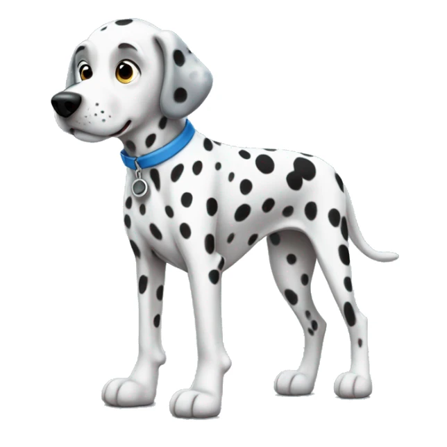 full body dalmatian with a blue and grey shirt sticker