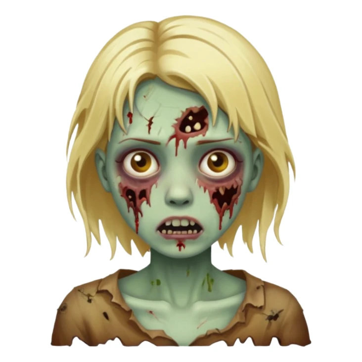 girl zombie with blonde hair sticker
