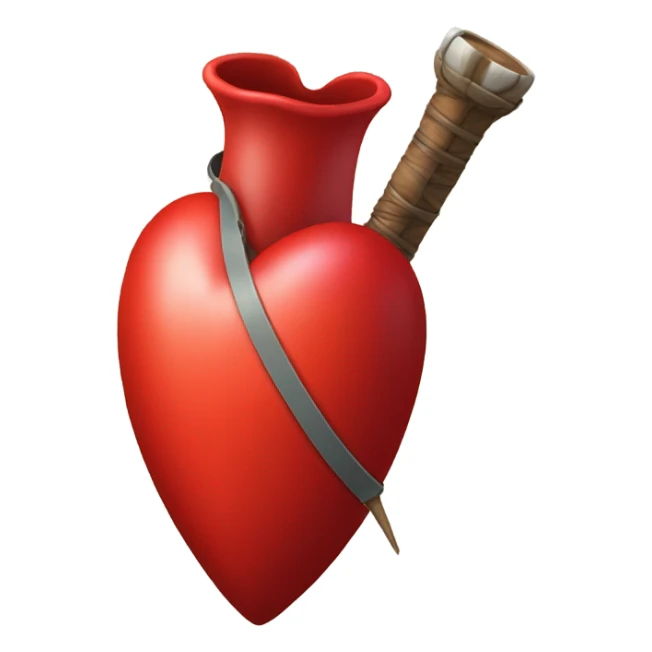 Red heart with a quiver inside the heart  sticker