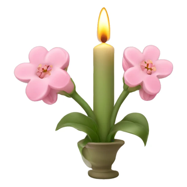 Spring candle with light pink flowers  sticker