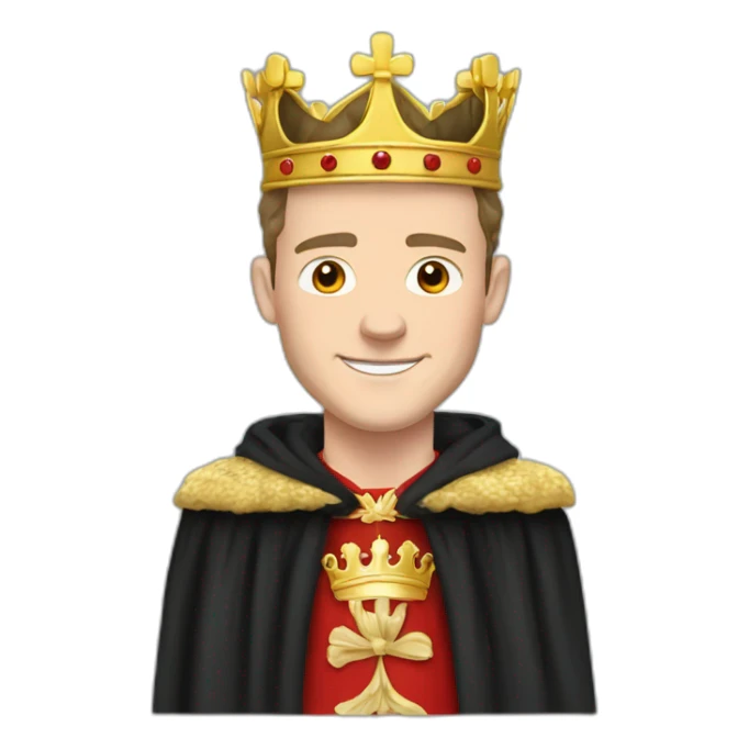 Jonathan Toews as a king with a royal robe on sticker