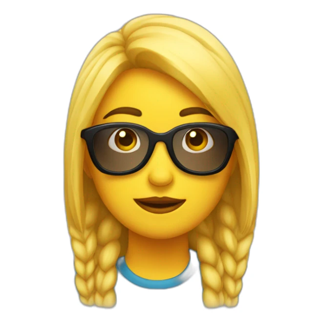 Chica pelirroja con lentes sticker