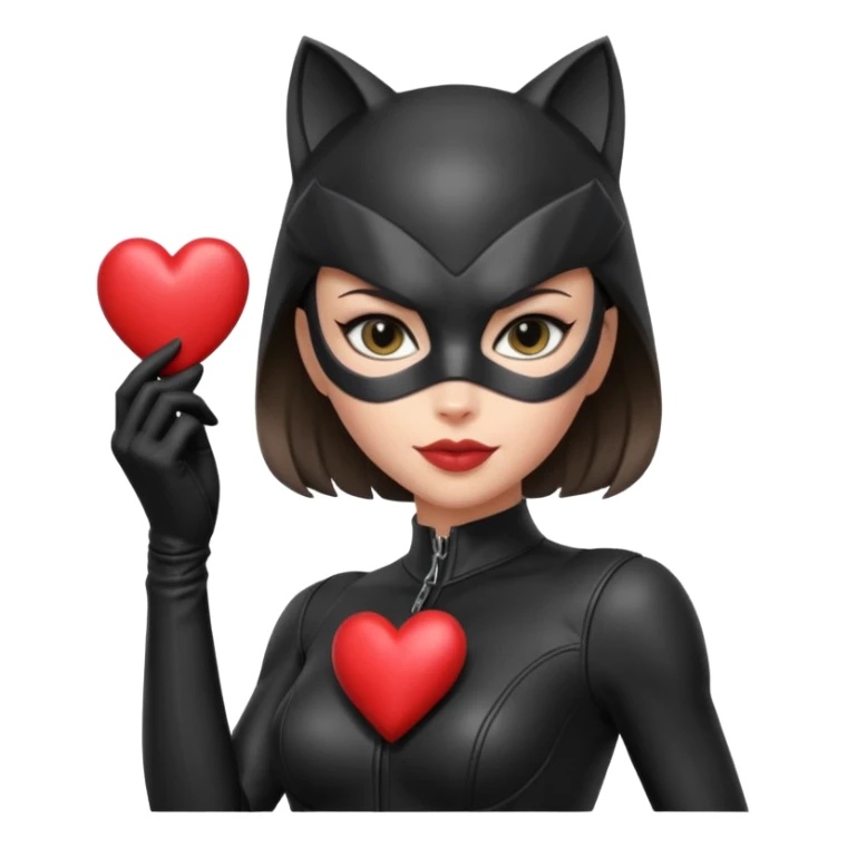 Catwoman emoji with heart sticker