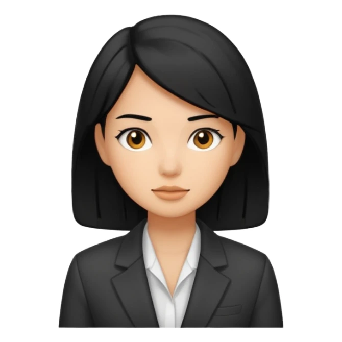 Salon owner a girl with blazer in black hair sticker
