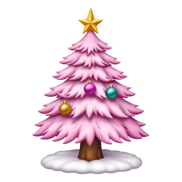 White x-mas tree with pink Christmas tree decorations sticker