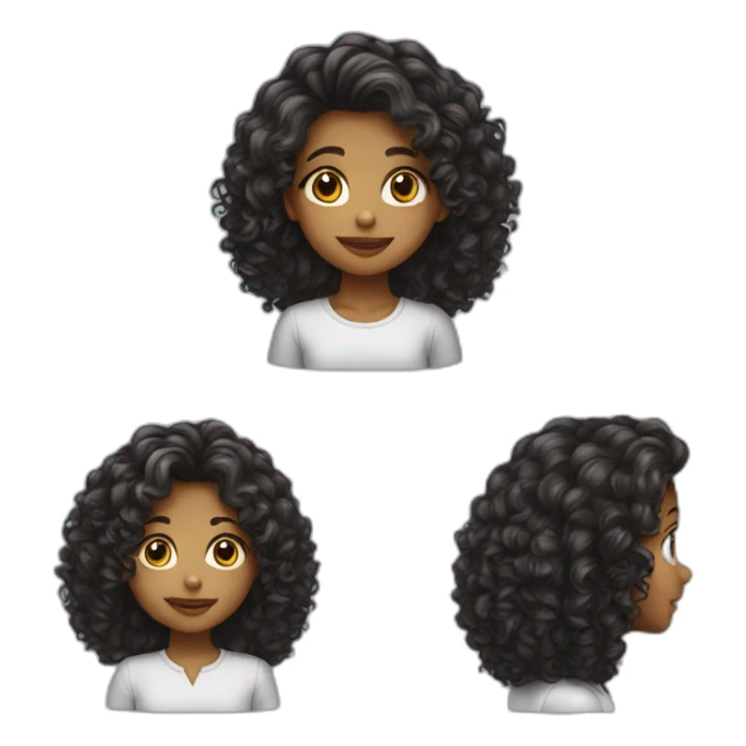 Young Girl with curly hait sticker