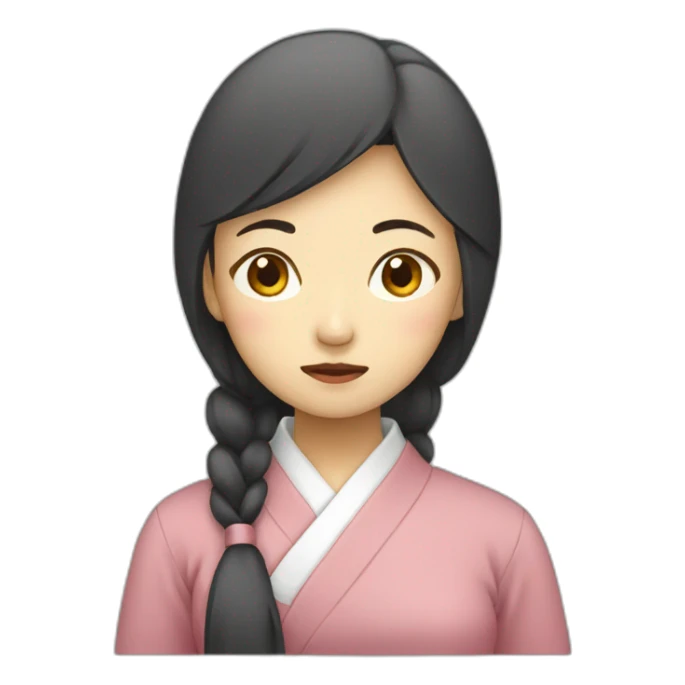 Japanese woman sad sticker
